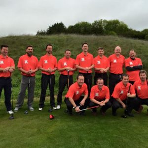 The home team on first tee Friday